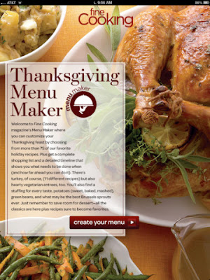 hanksgiving Menu Maker from Fine Cooking - thanksgiving recipes app