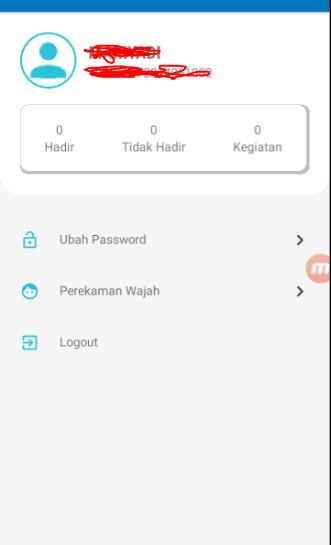 Tampilan Profil Aplikasi E-Presensi Menggunakan Ponsel Android