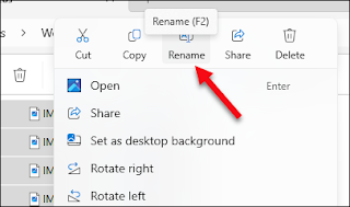 Choose rename from the menu