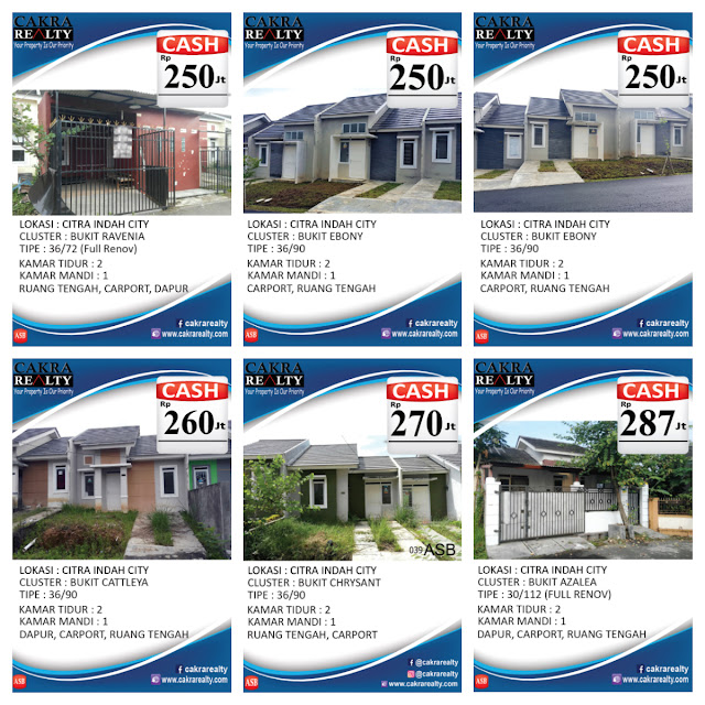 Rumah Secondary Citra Indah City Harga Mulai 135 Jt an