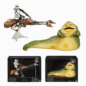 Star Wars Deluxe Black Series Wave 1 6” Action Figures - Jabba the Hutt and Speeder Bike with Biker Scout