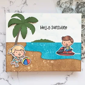 Sunny Studio Stamps: Beach Babies Summer Customer Card by Kathy Straw 