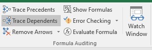 Excel Formula Auditing Option