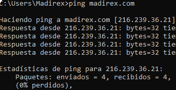 ping a madirex.com