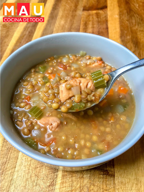 mau cocina de todo sopa lentejas con pollo y verduras facil caldo