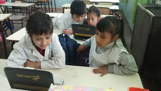 Alumnos con las netbooks