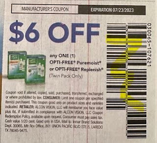 $6.00/1 Opti-free Solution Or Clear Care CVS APP MFR Digital Coupon (go to CVS App).