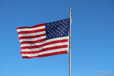Flag at the Ponsford Post Office Jan 15