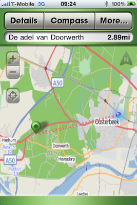 Schermafbeelding Geochaching Intro: kaart, De adel van Doorwerth