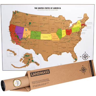 USA with National Parks, Travel Tracker Scratch Off Map
