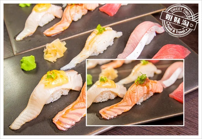天水玥秘境鍋物店壽司炙燒鮭魚