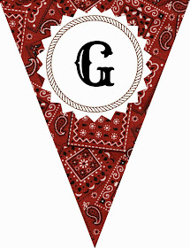 FREE Printable Western-Themed Pennant Banner (includes all letters and numbers) | Apples to Applique #western #party #cowboy #cowgirl #birthday
