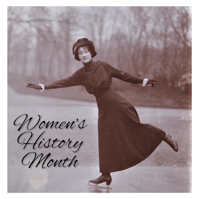 Header for content on women's figure skating history for Women's History Month 2023, featuring a photo of skating pioneer Madge Syers