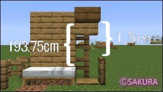 Minecraft　村人増殖ストック装置　高さの説明