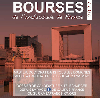 Bourses de l'Ambassade de France aux Comores : Appel à candidatures