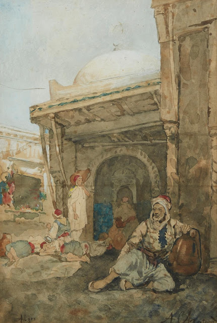 Repos devant la mosquée, Alger - Alfred Chataud