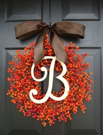 diy fall initial wreathe