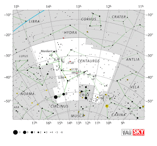 IAU: Карта на съзвездието Центавър | Centaurus