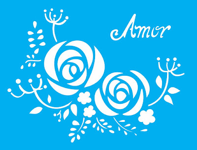 stencil de rosas