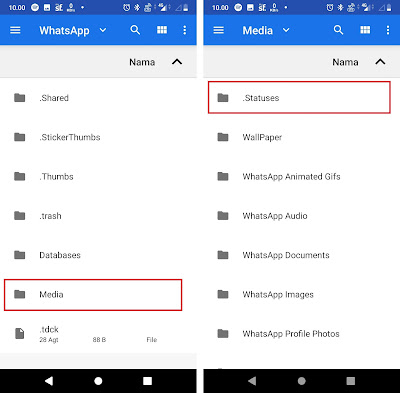 Buka file manager è WhatsApp è Media è .Status è Sobat tinggal cari filenya. Part 2