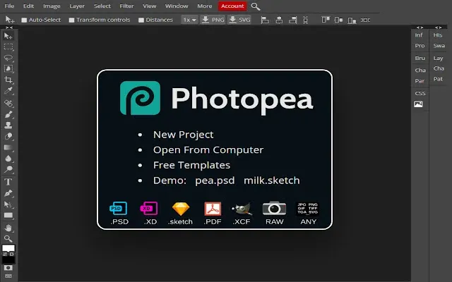 موقع Photopea - بديل لبرنامج Photoshop | محرر الصور على الإنترنت