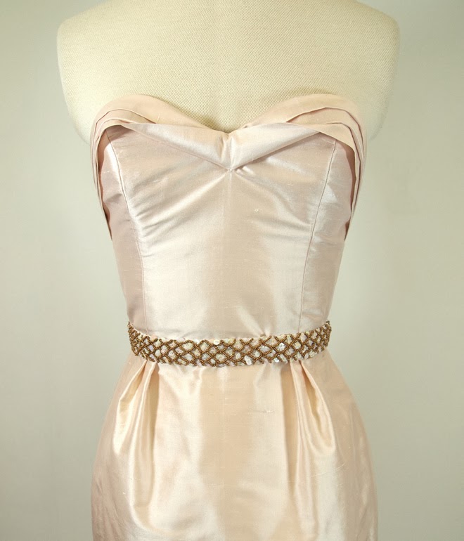 pale pink silk cocktail dress 