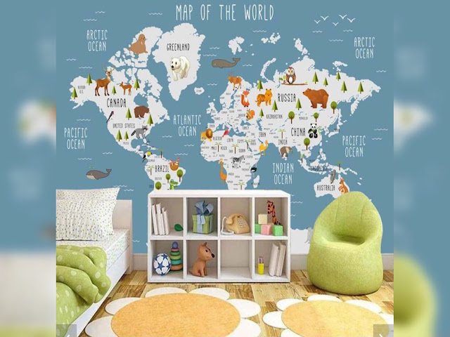 World Map For Kids Room
