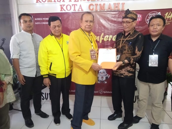 Partai Golkar Daftarkan Bacalegnya ke KPU Cimahi dan Targetkan Raih 9 Kursi di DPRD