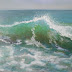 Turquoise Wave, Original Oil Painting, Daily Painting, Small Oil
Painting, 14x18" Oil on Canvas SOLD