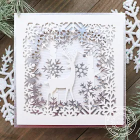 Sunny Studio Stamps: Layered Snowflake Frame Dies Circle Snowflake Frame Dies Sweet Treats Gift Bag Rustic Winter Card by Juliana Michaels