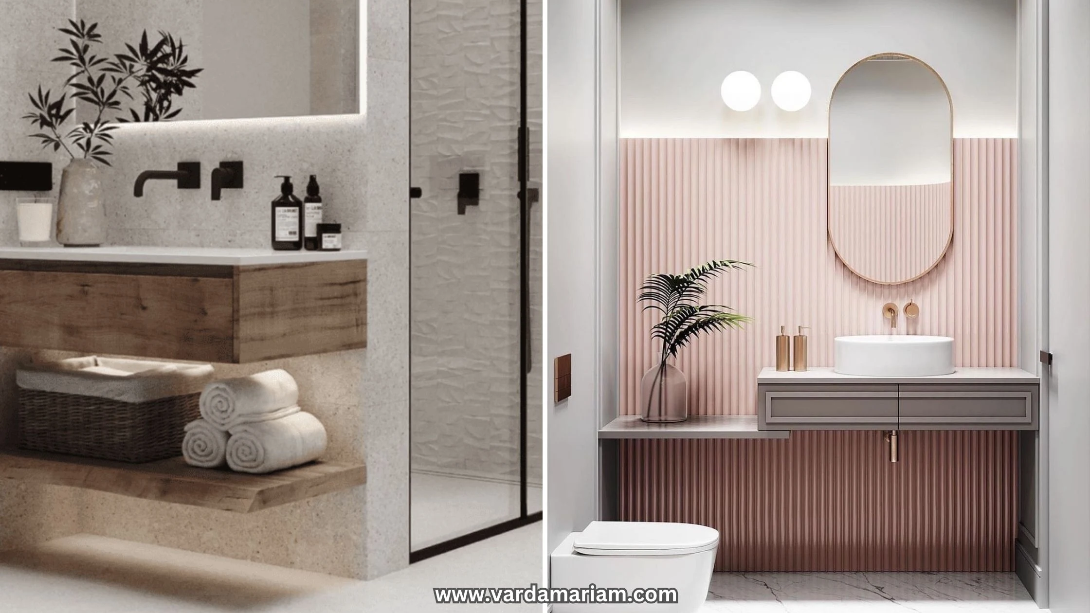 natural wood bathroom vanity