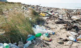 plastic bottles, plastic waste, plastic on beach