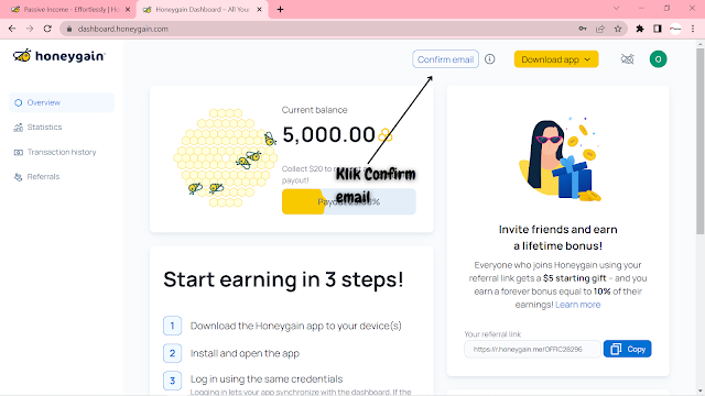 Cara daftar honeygain