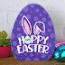 Stenciled "Hoppy Easter" Wooden Egg Sign