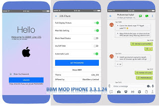 BBM Mod Iphone Style IOS v3.3.1.24 Apk Windows Phone For Android 