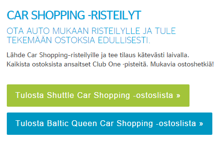 car shopping, tallinna tutuksi, shuttle, baltic queen