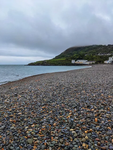 Stone covered beach in Bray near Dublin in April