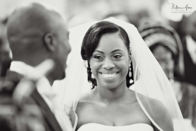 bride and groom seeing each other for the first time at St John's Hyde Park wedding