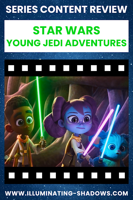 Star Wars Young Jedi Adventures - Series Content Review - Picture of Kai, Lys, and Nubs with their lightsabers