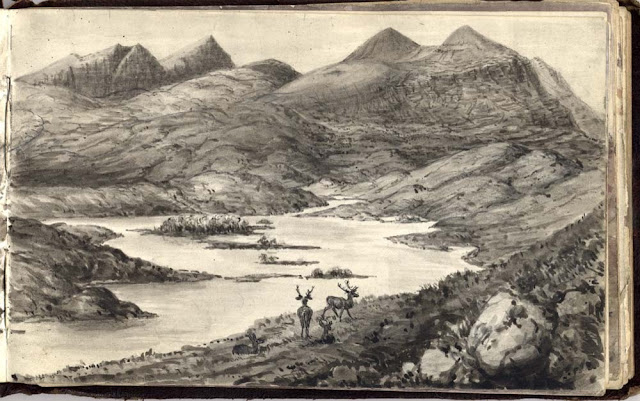  Landscape sketch by Ben Peach, Victorian geologist. 