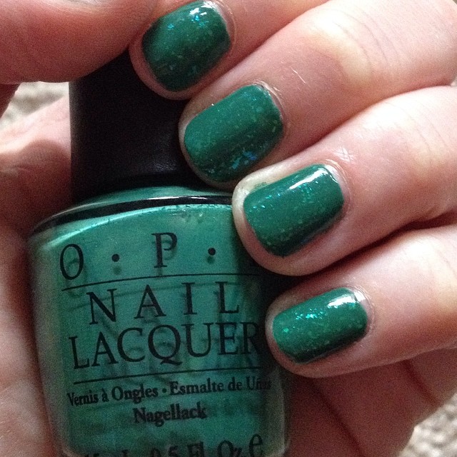 My 2014 in nails, #ManiMonday, Mani Monday, manicure, nails, nail polish, nail lacquer, nail varnish, St. Patrick's Day Nail Art, Zoya Opal, OPI Jade is the New Black