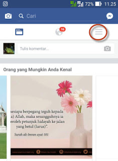 Menu Utama facebook for mobile untuk pengaturan video