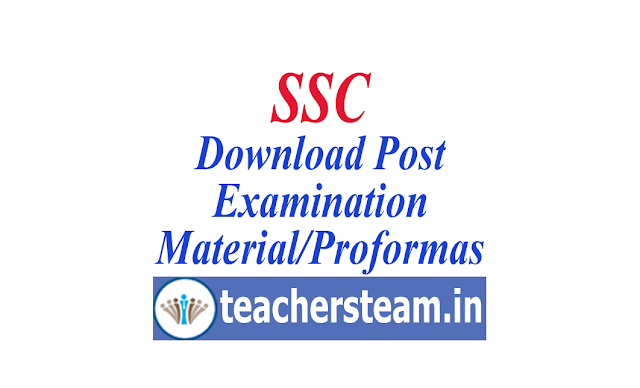 Post Examination Material/Proformas of SSC Exams