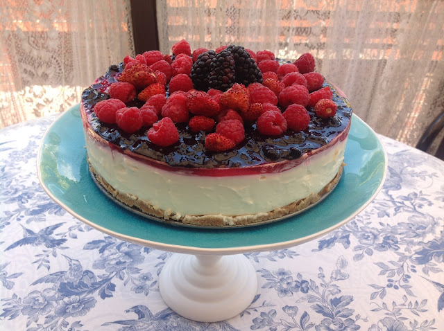 tarta de queso y frutos rojos