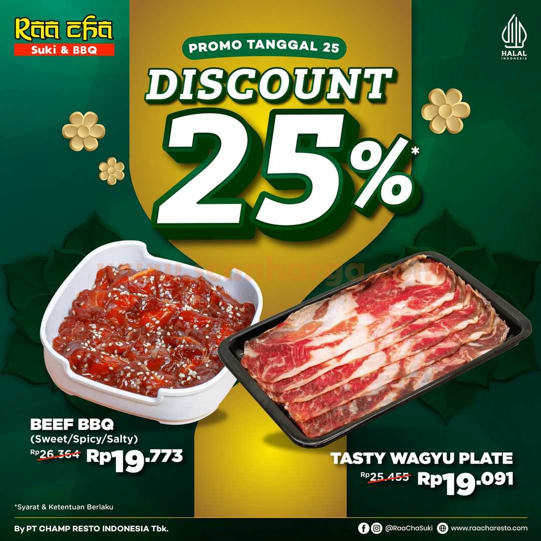 Raa Cha Suki Promo 25 - Tasty Wagyu Plate / Beef BBQ Diskon 25%
