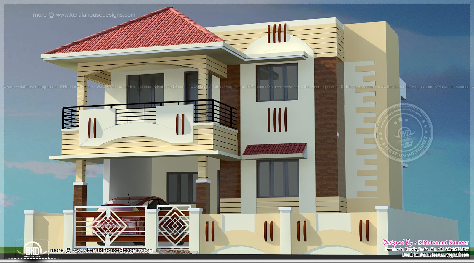  India  villa elevation  in 3440 sq feet Home  Kerala Plans 