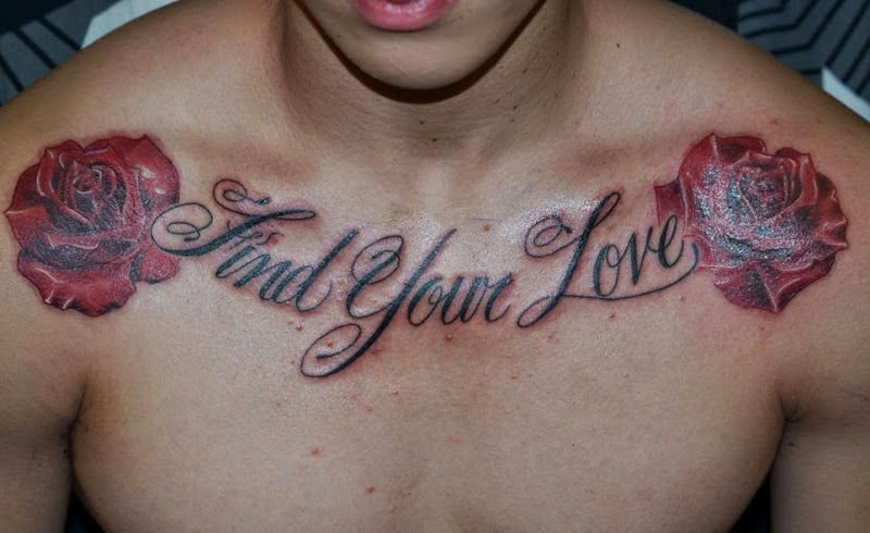 Vermelho rosa com Amor tatuagem ideia para os homens, a sua melhor idéia para os amantes de tatuagem