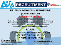 Lowongan kerja PT AISIN (ASTRA GROUP)