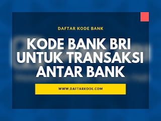 Kode Bank BRI untuk Transaksi Antar Bank
