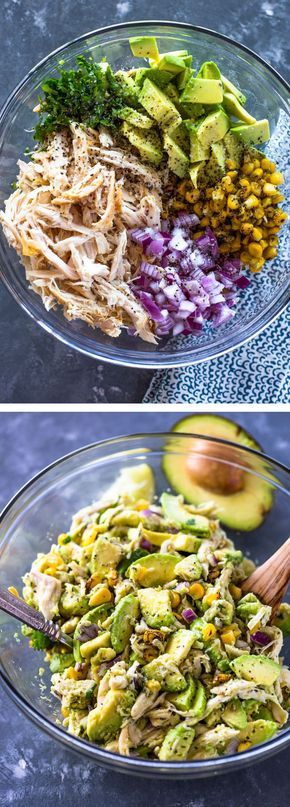 Take chicken salad to a new level with the addition of avocado. This naturally creamy chicken and avocado salad is healthy and contains no mayo or sour cream. Ever since I tried avocado in a grilled